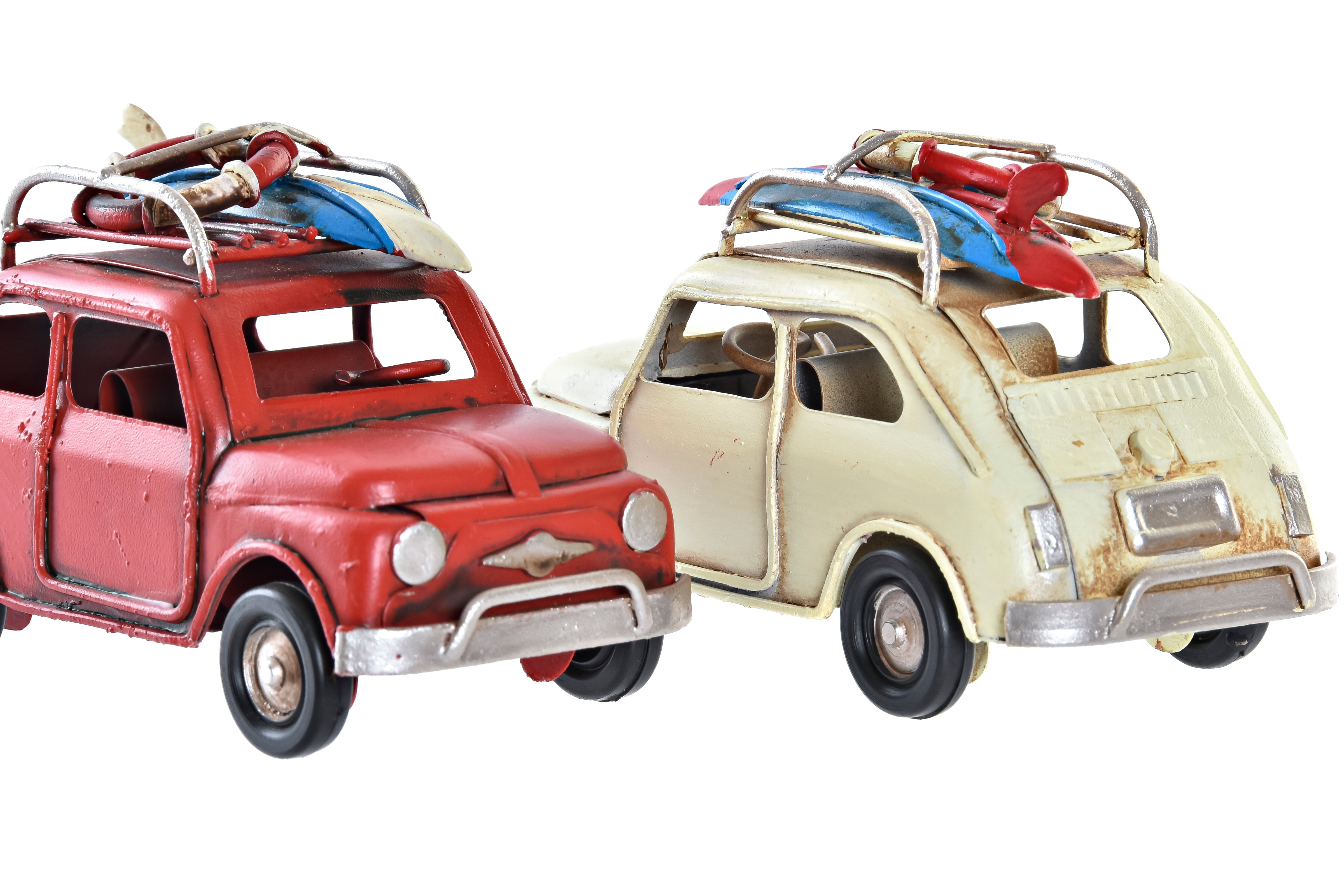Automobile da decorazione in metallo 11x5x6cm in 2 modelli assortiti