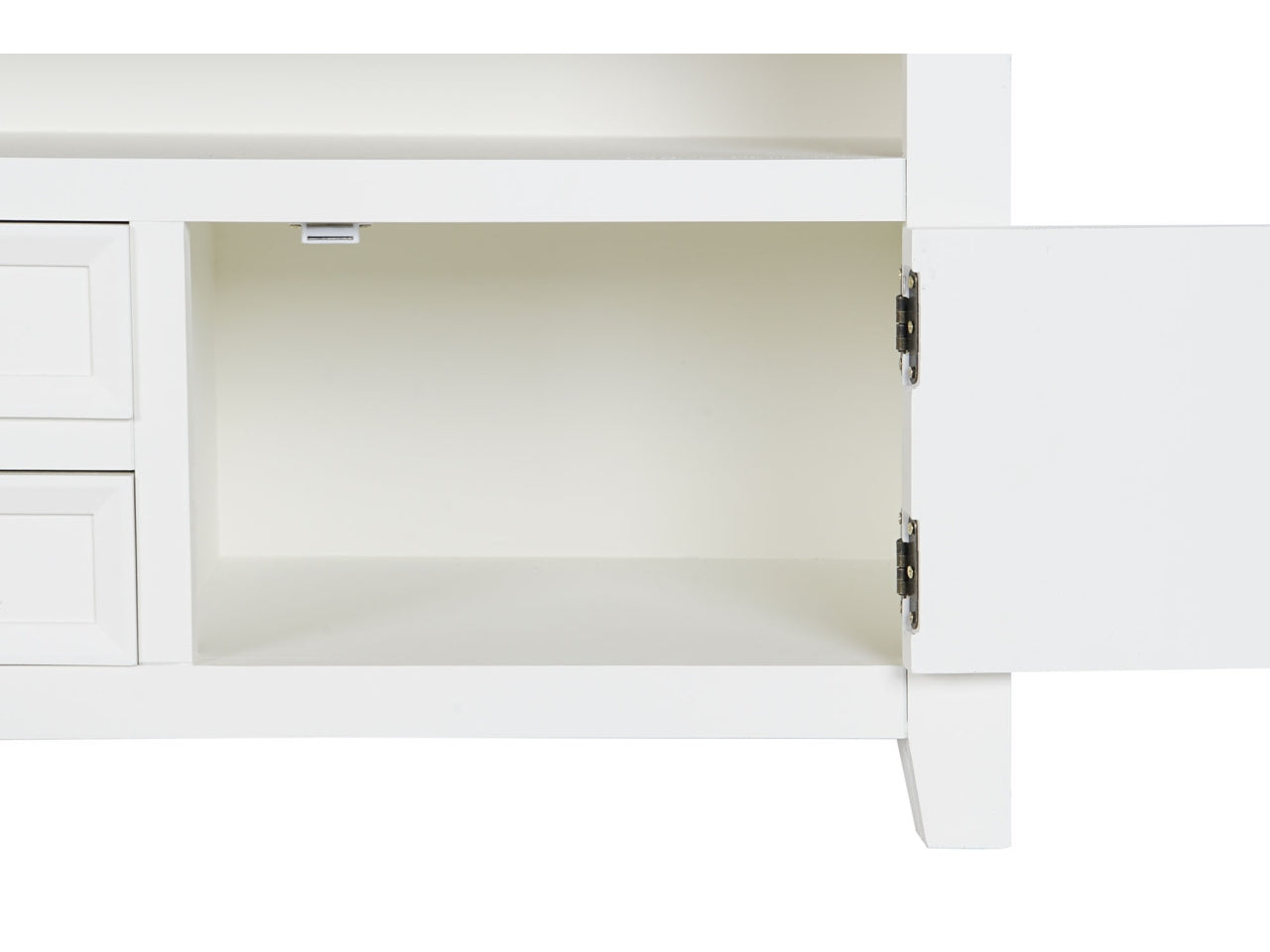 Mobile porta tv in paulownia misura 134,5x35x55cm con 2 cassetti colore beige