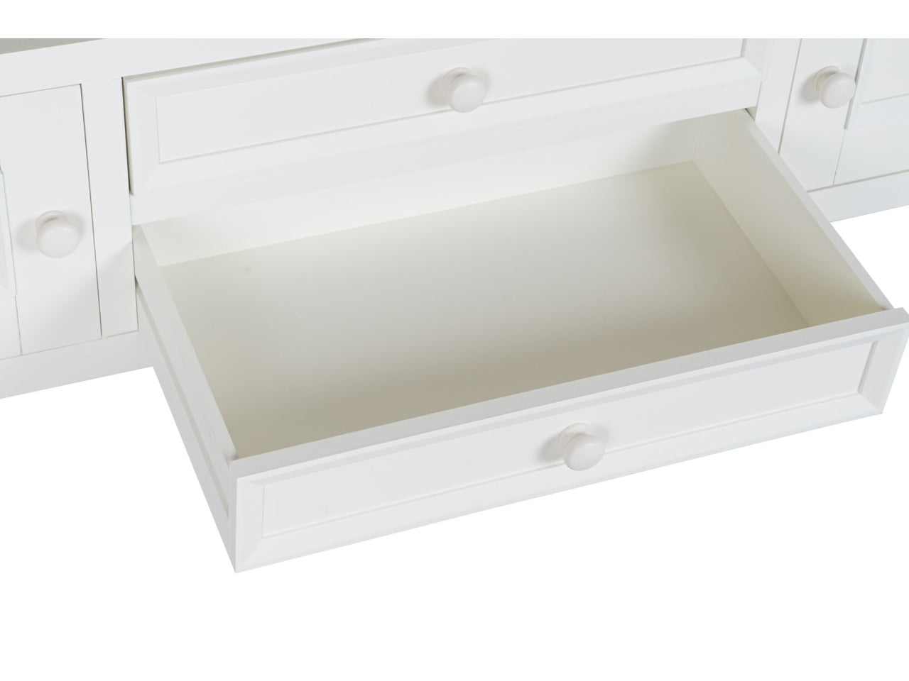 Mobile porta tv in paulownia misura 134,5x35x55cm con 2 cassetti colore beige