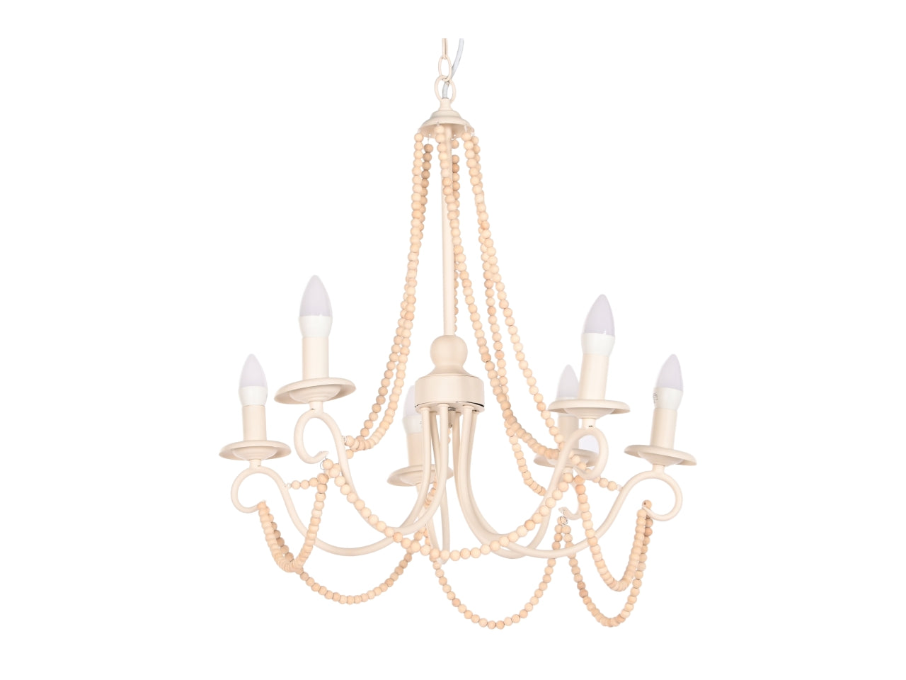 Lampadario da soffitto in legno e metallo misura 60x53x55cm
