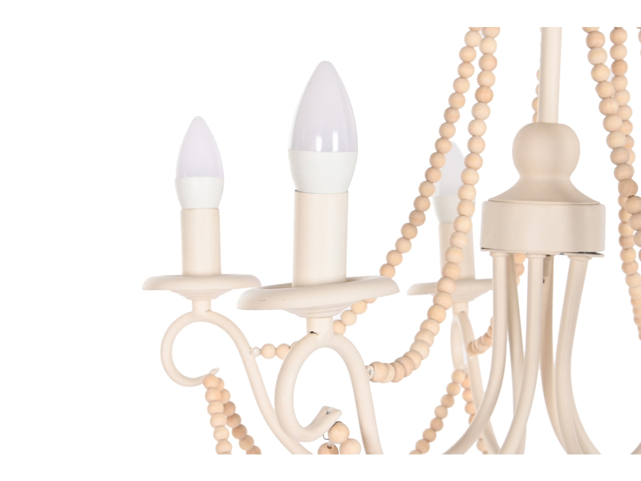 Lampadario da soffitto in legno e metallo misura 60x53x55cm
