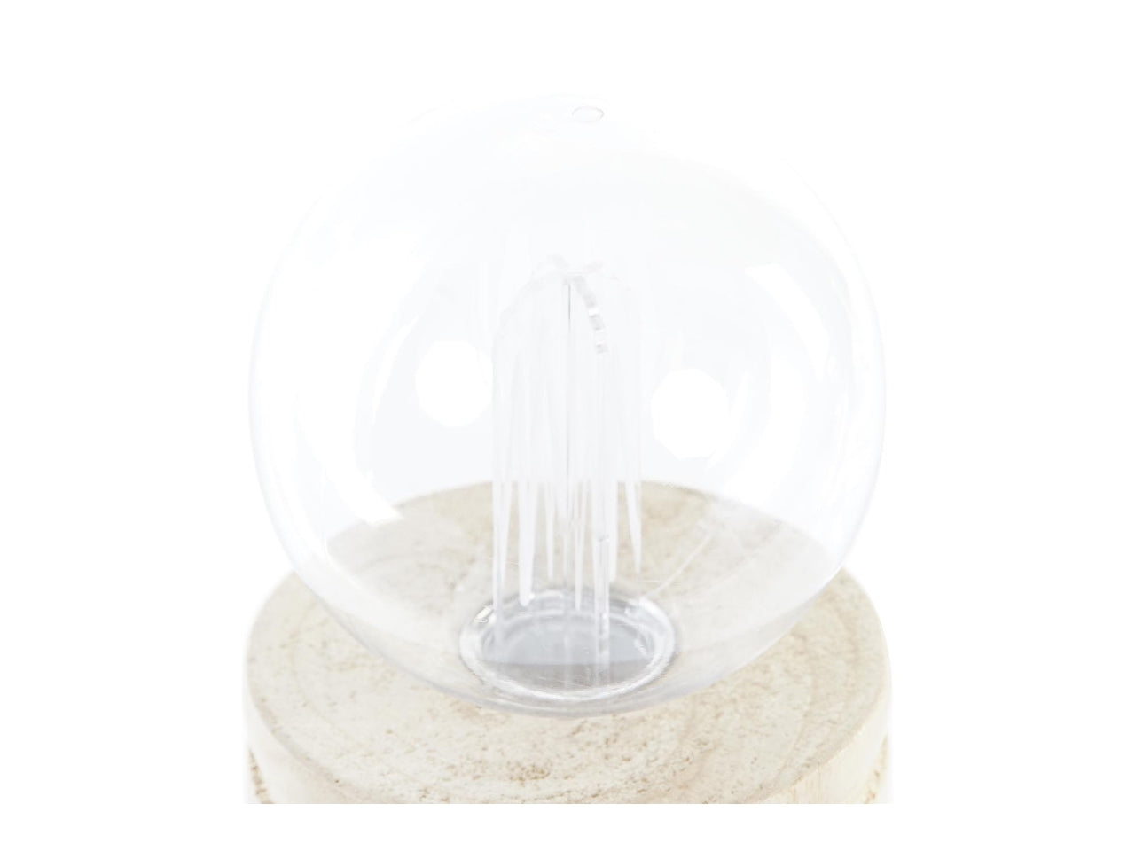 Lampada da tavolo in legno naturale stile boho con alimentazione a batteria, uso interno 8x17 cm - Item