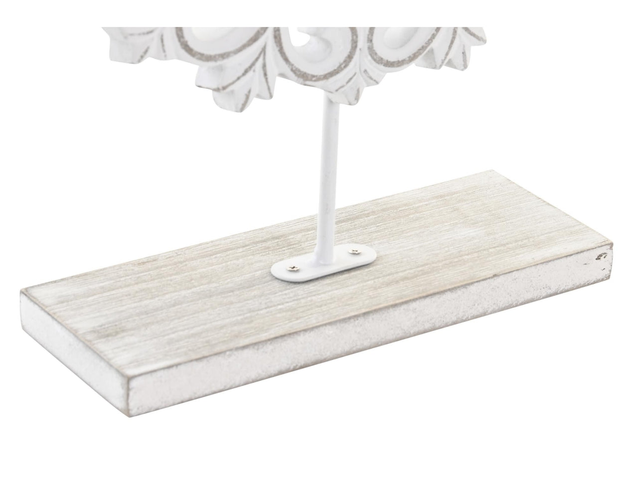 Statua rosone in mdf stile shabby chic bianco 29x7x37 cm - Item