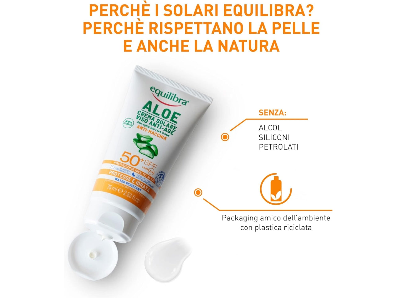 Equilibra crema solare viso anti-age spf 50+ 75ml