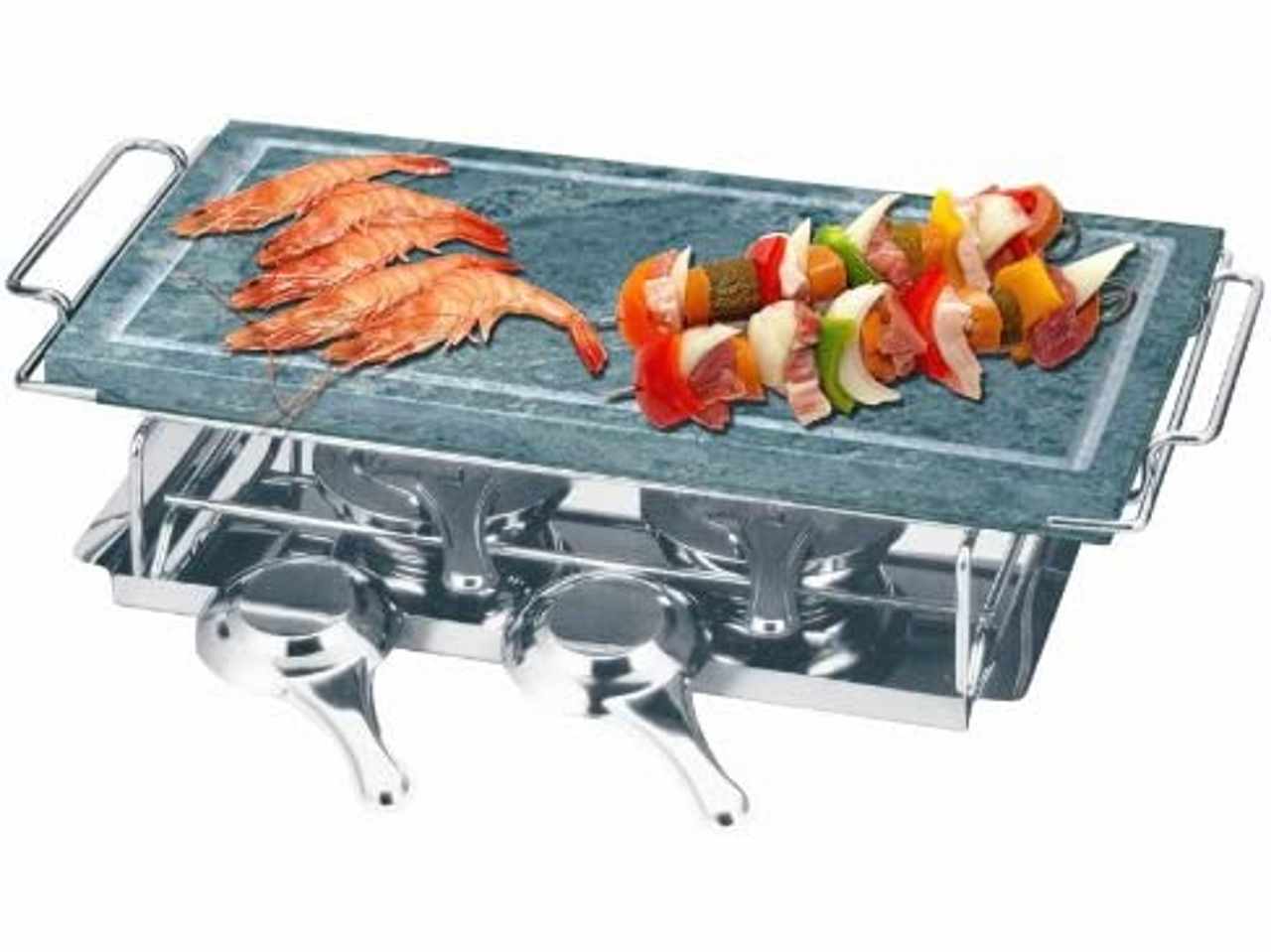 Grill pietra nat.+2 bruc 19x37cm 100134