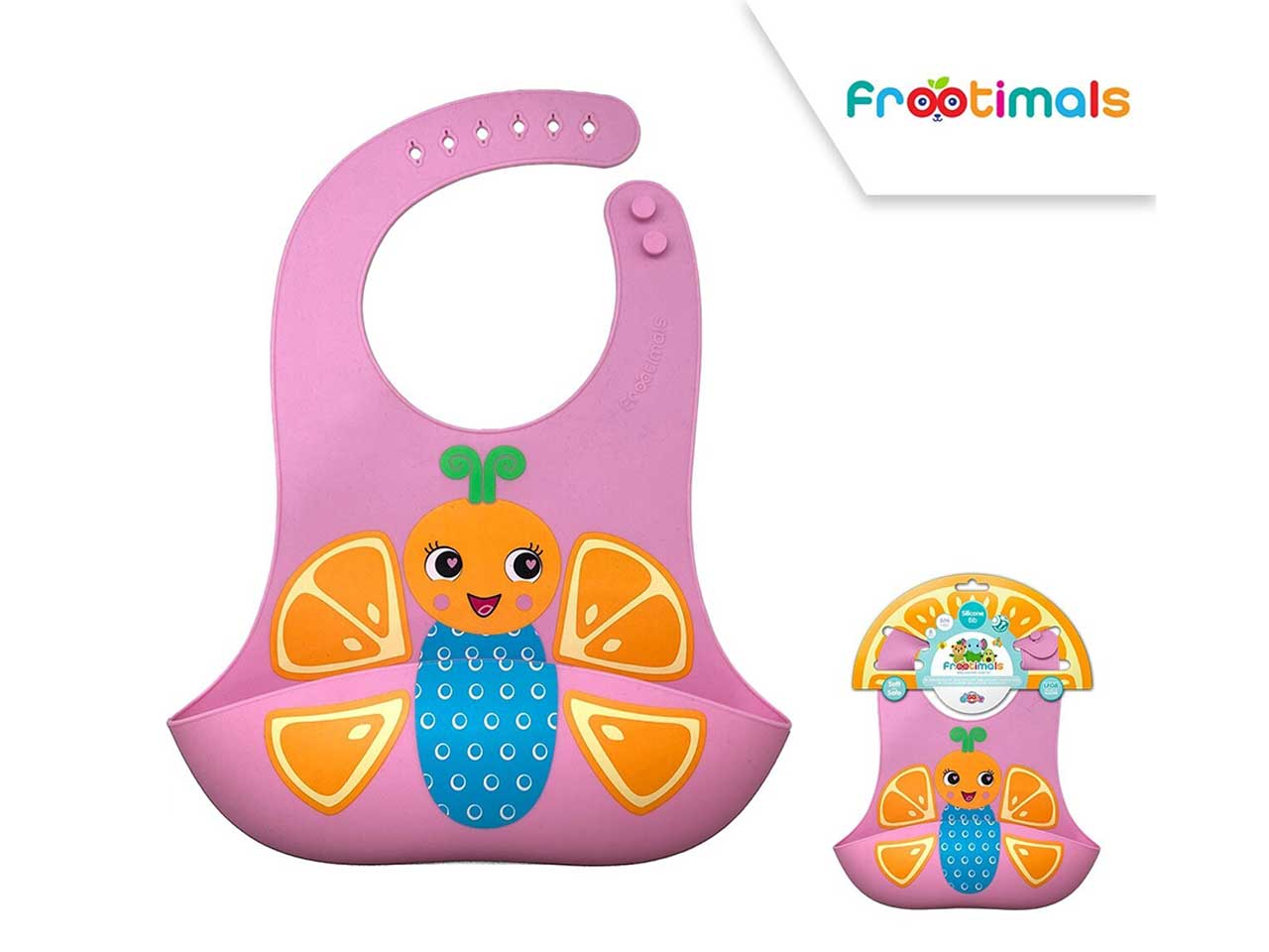Linea meal time bavetta in silicone farfalla
