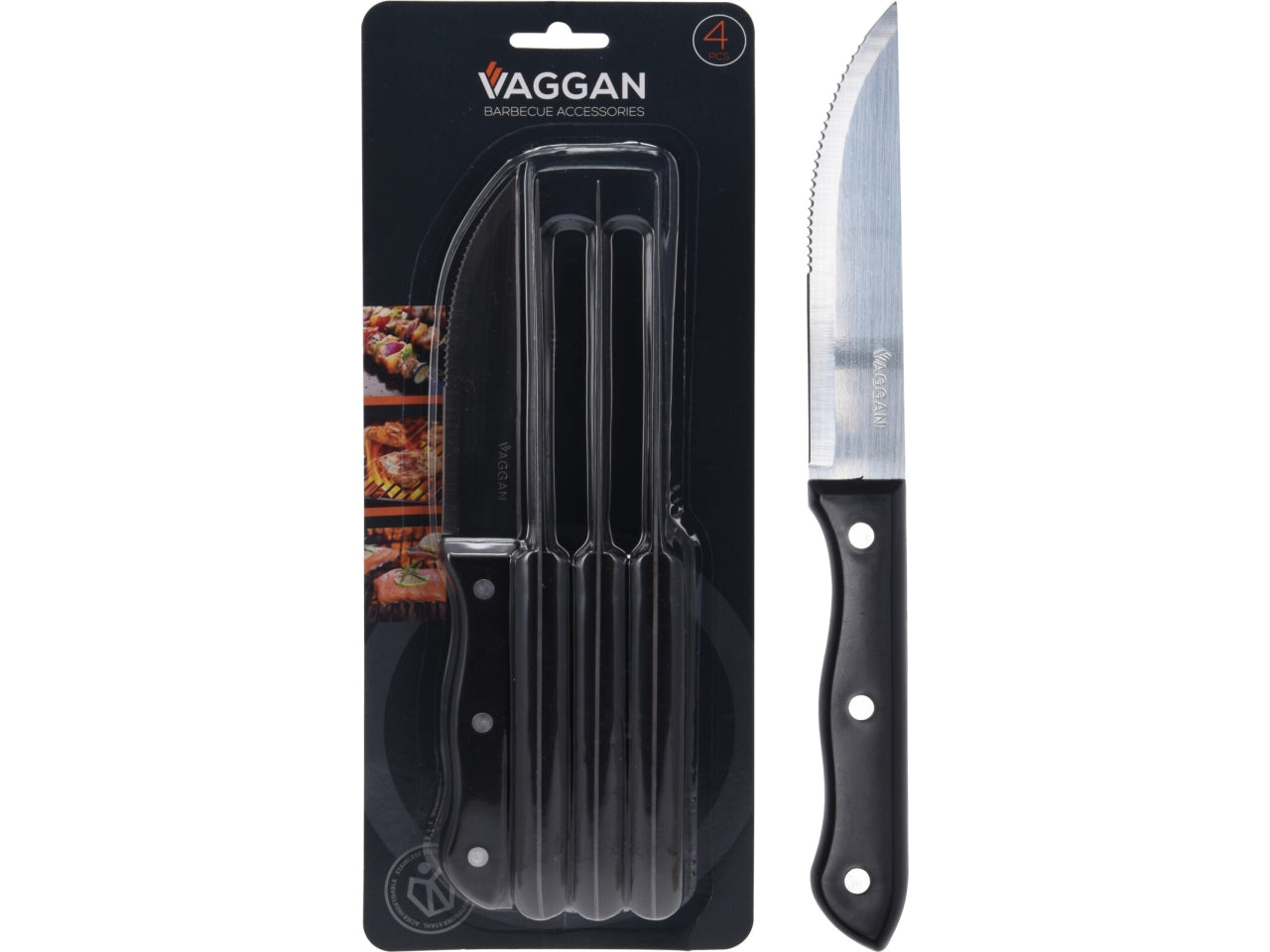 Set 4 coltelli da carne inox 25cm