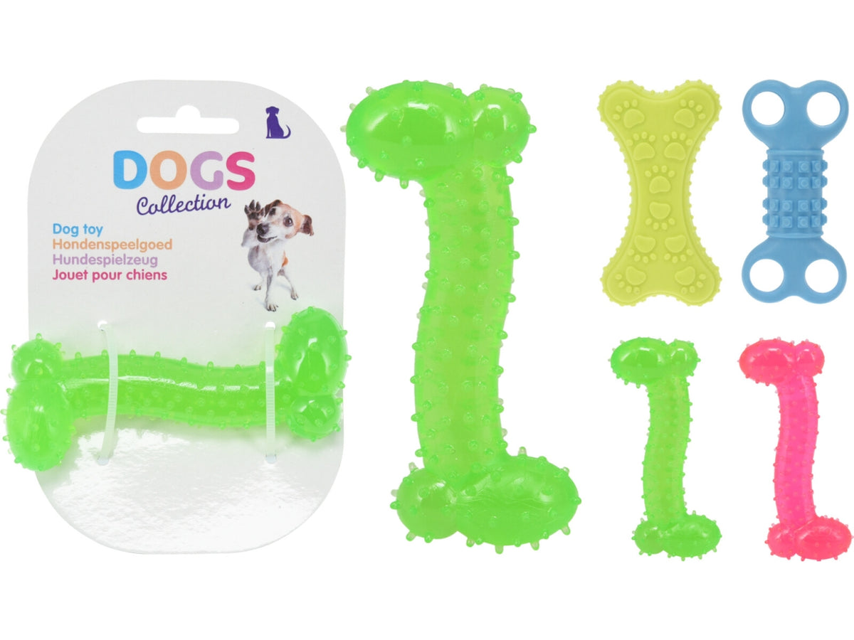 Gioco cani osso in tpr 10cm in colori assortiti