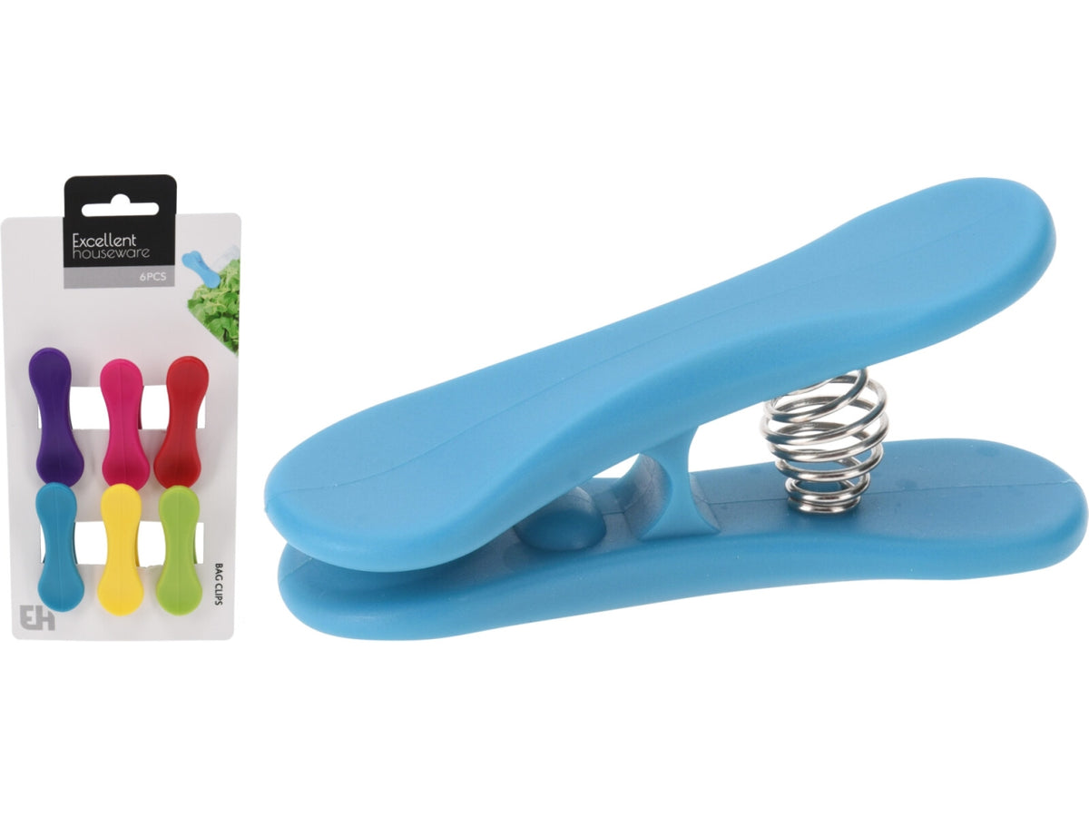 Set 6 clip chiudipacco in colori assortiti