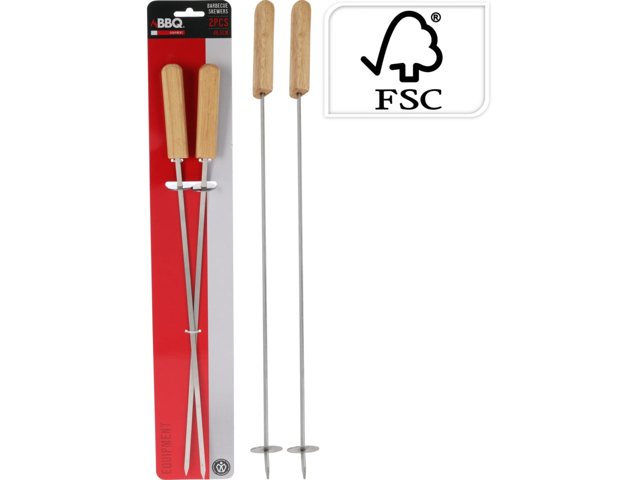 Set 2 pezzi spiedi per barbecue 46cm