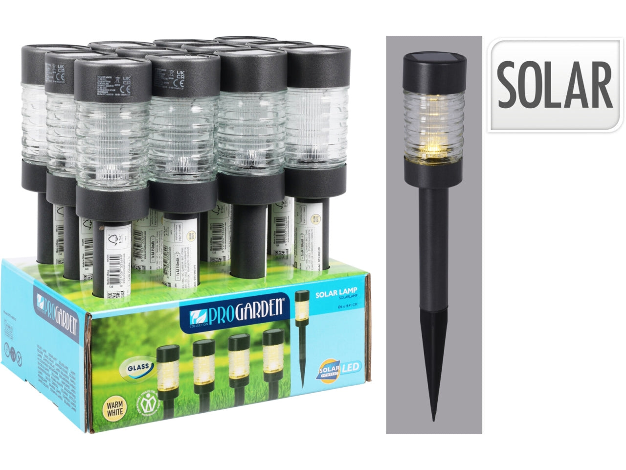 Lampada solare in inox 26cm