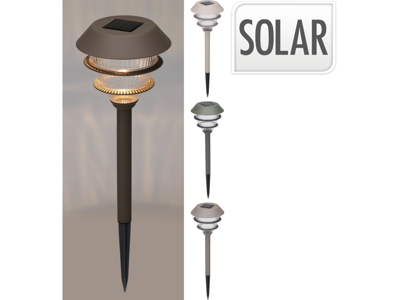Lampada solare a led 13x41cm in colori assortiti
