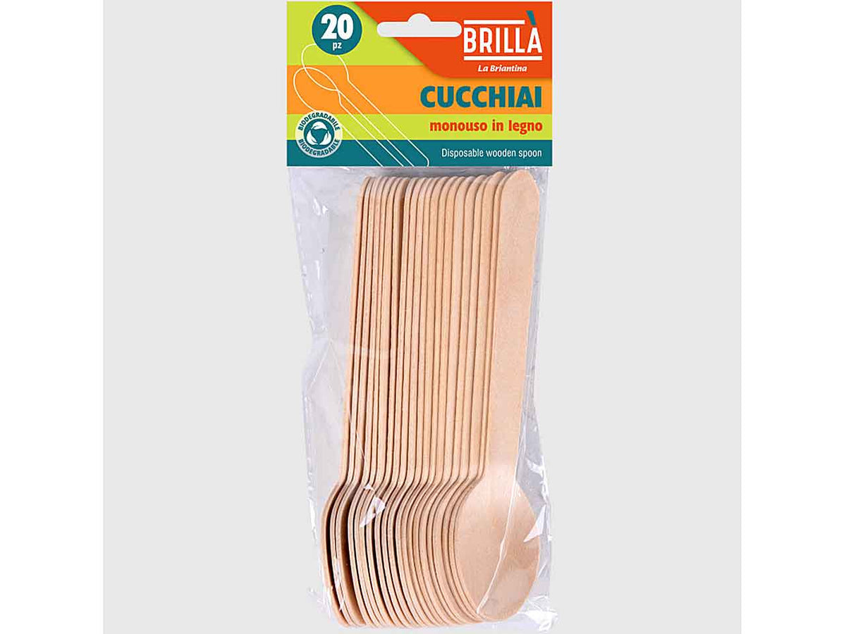 Cucchiaio legno 20 pezzi 16cm pos06703a