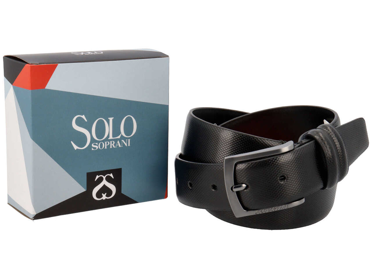 Solo Soprani cintura da uomo in pelle nero