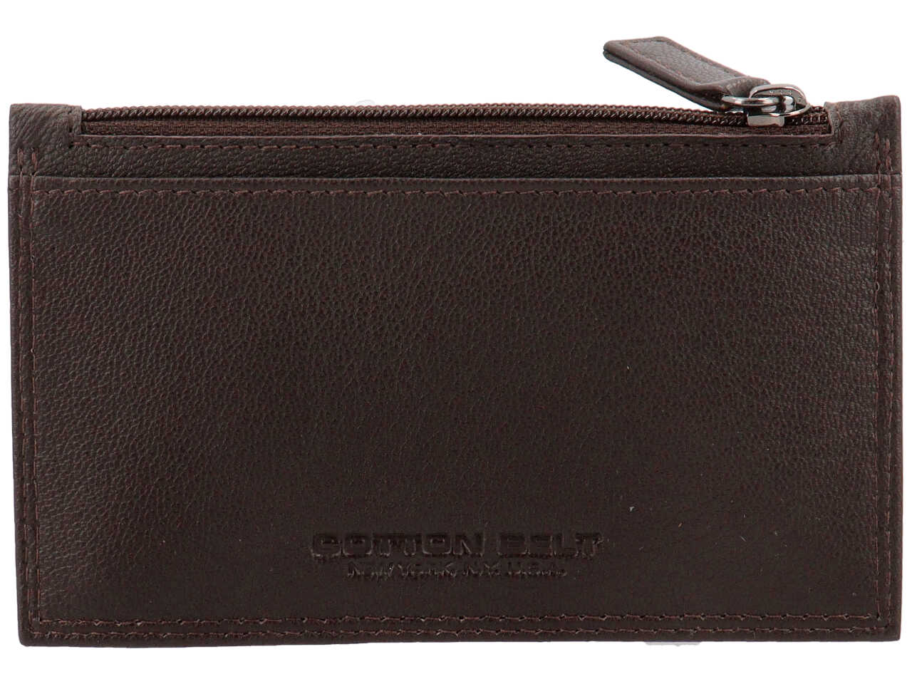 Porta carte di credito da uomo in pelle marrone chiaro e marrone scuro 13x8 cm - Cotton Belt