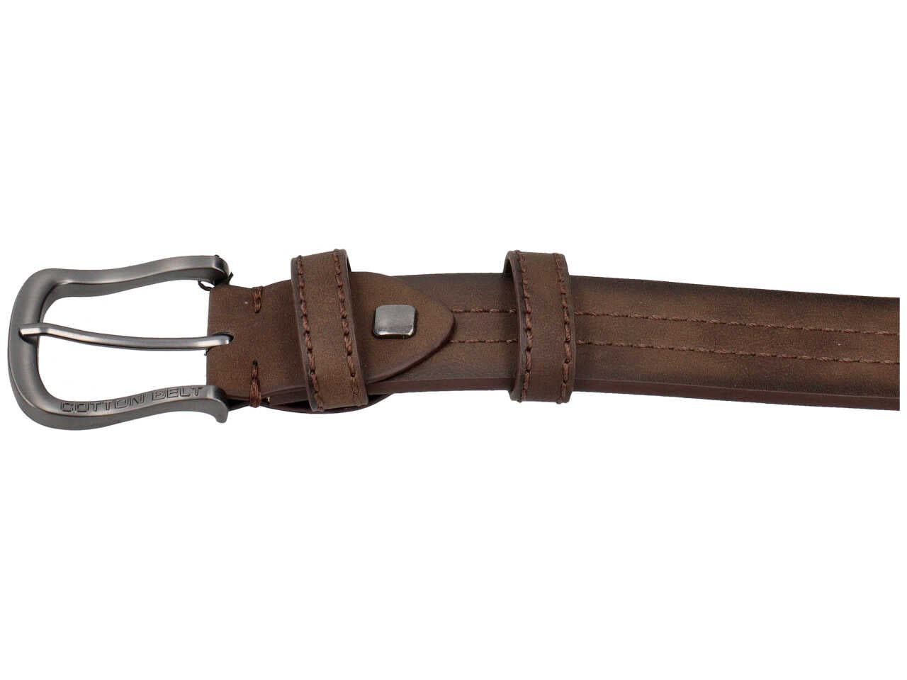 Cintura da uomo marrone in pelle e rigenerato di cuoio - Cotton Belt