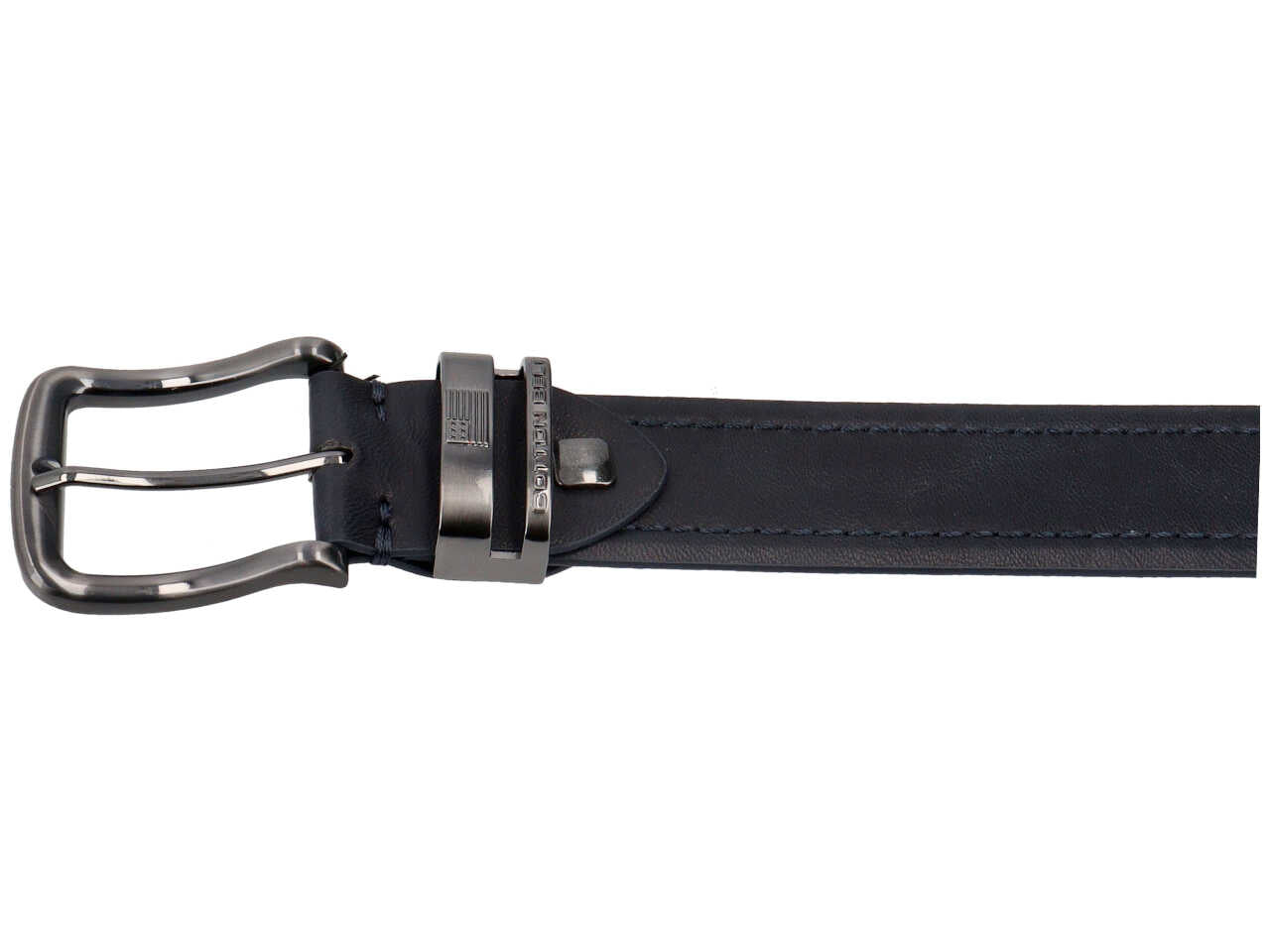 Cintura da uomo blu in pelle e rigenerato di cuoio - Cotton Belt