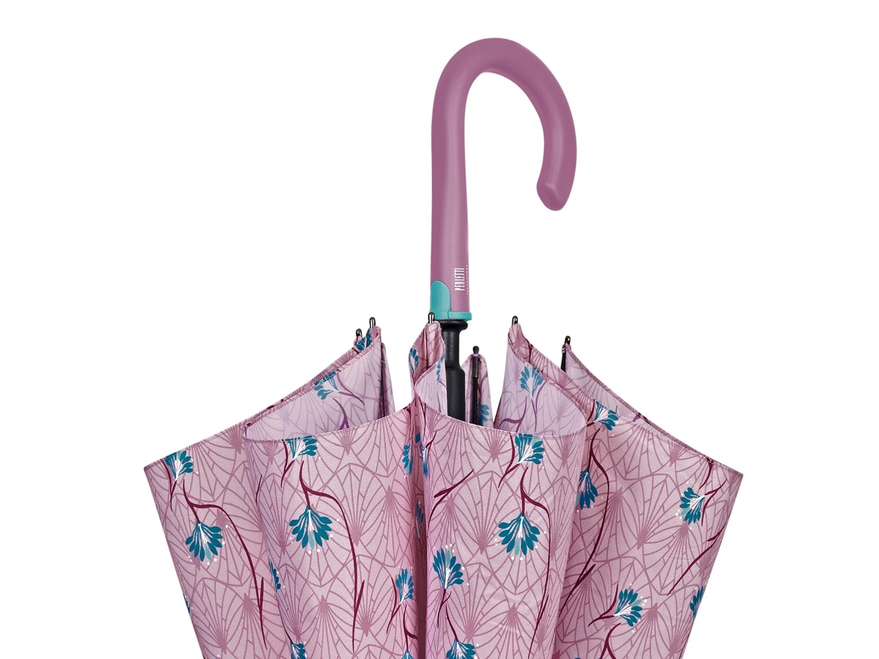 Ombrello XL da donna con apertura automatica floreale in 3 colori assortiti - Perletti