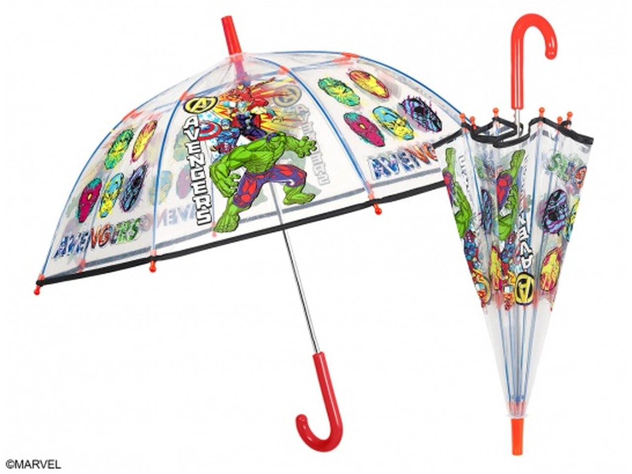 Ombrello Avengers per bambino con apertura manuale trasparente - Perletti