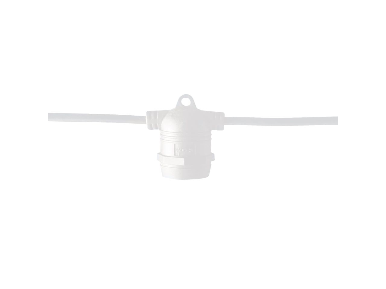 Catena di luci imperia brindisi misura 10mt con 10 porta lampade colore bianco piu' schuko