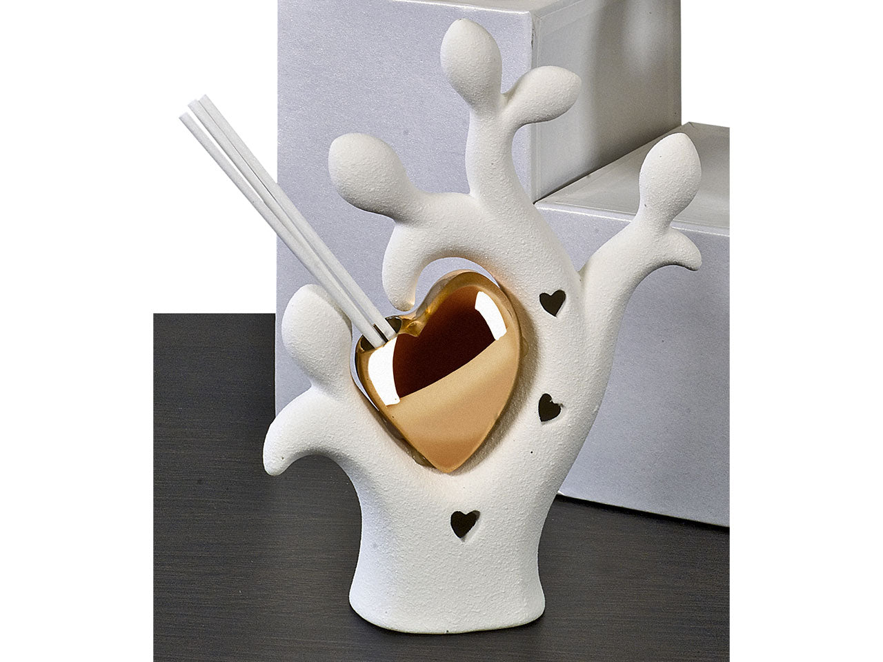 Profumatore albero con cuore a led 13x5x17cm con gift box