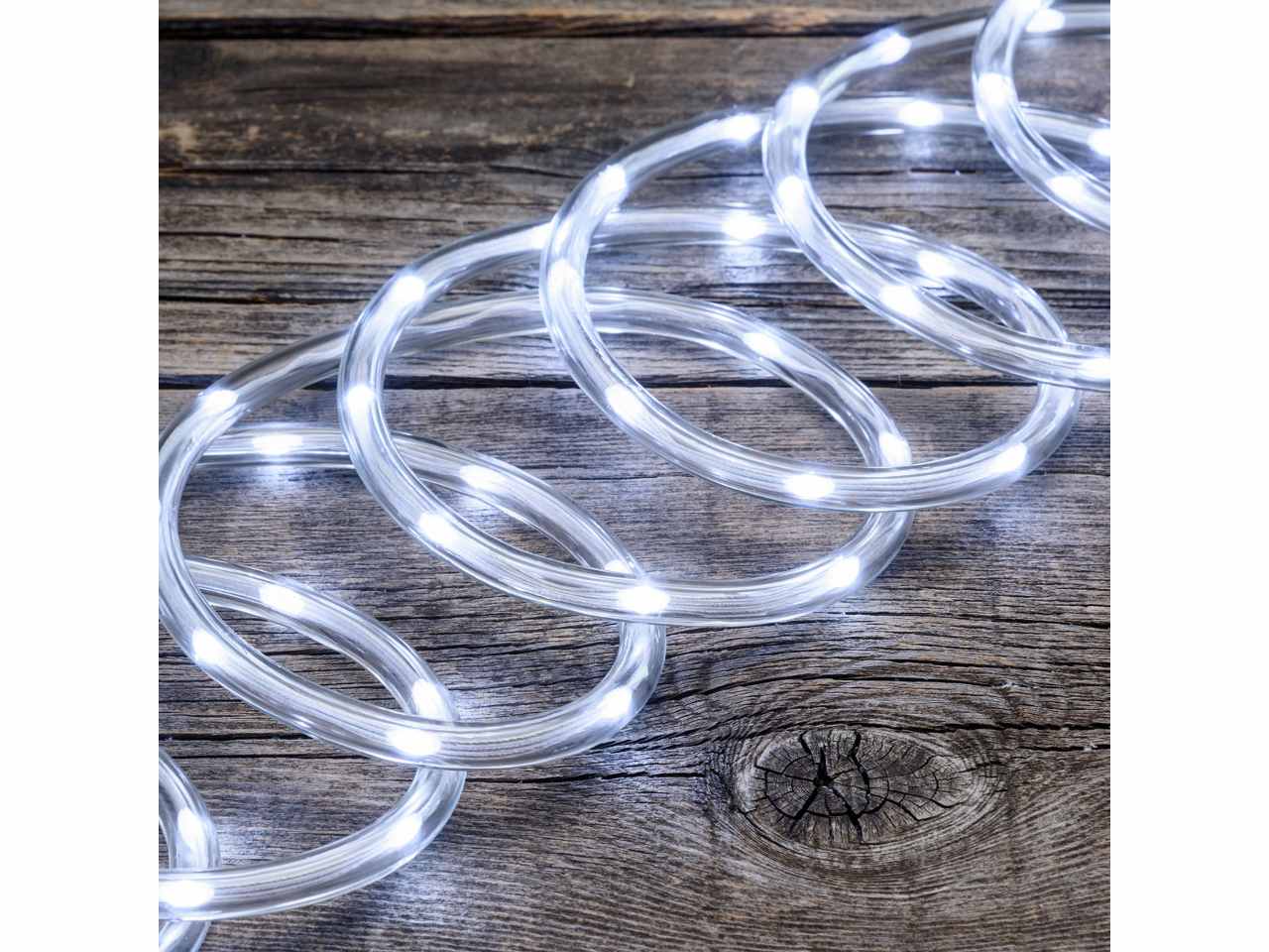 Tubo luminoso con 200 gocce led a 360 gradi binaco per uso interno ed esterno