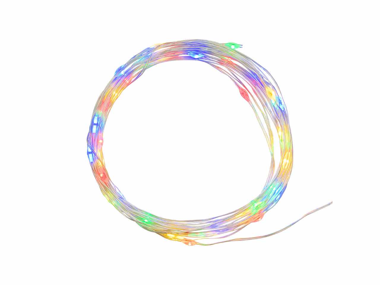 Luci in filo metallico a batteria multicolor in metallo 40 mini led luce fissa uso interno filo argento a batteria