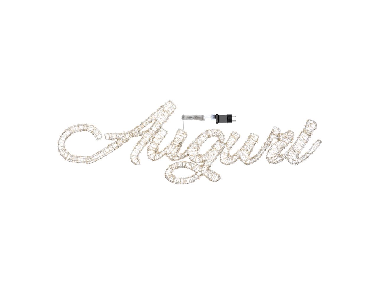 Scritta auguri 115xh.37cm 2000 microled bianco caldo e gioco di luce automatico flashled diamond, per uso interno/esterno