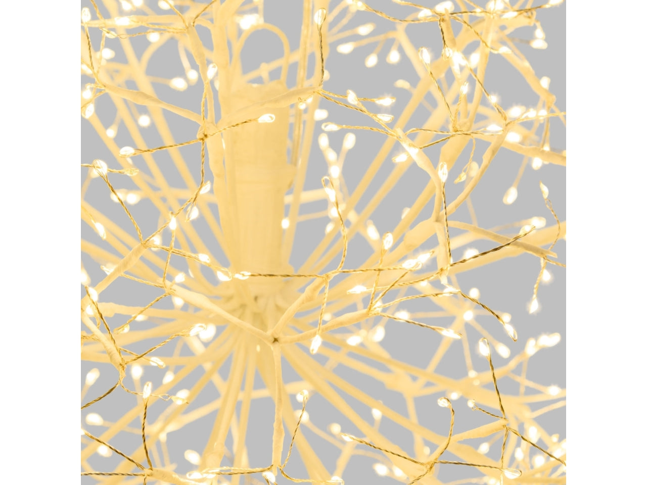 Sfera riccio 30cm ramo bianco a ciuffi 384microled bianco caldo e gioco di luce flashled diamond per interno/esterno IP44