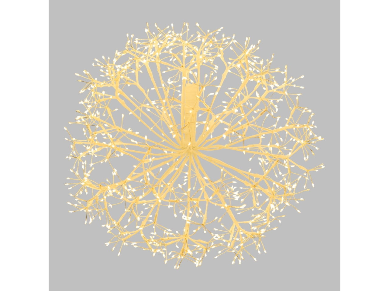 Sfera riccio 50cm ramo bianco a ciuffi 912 microled bianco caldo e gioco di luce flashled diamond per interno/esterno IP44