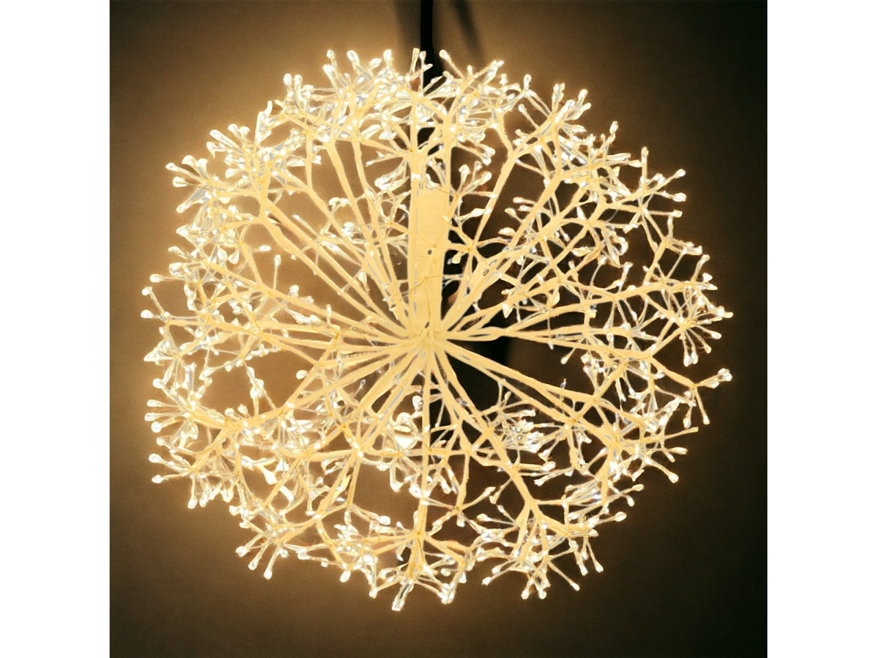 Sfera riccio 50cm ramo bianco a ciuffi 912 microled bianco caldo e gioco di luce flashled diamond per interno/esterno IP44