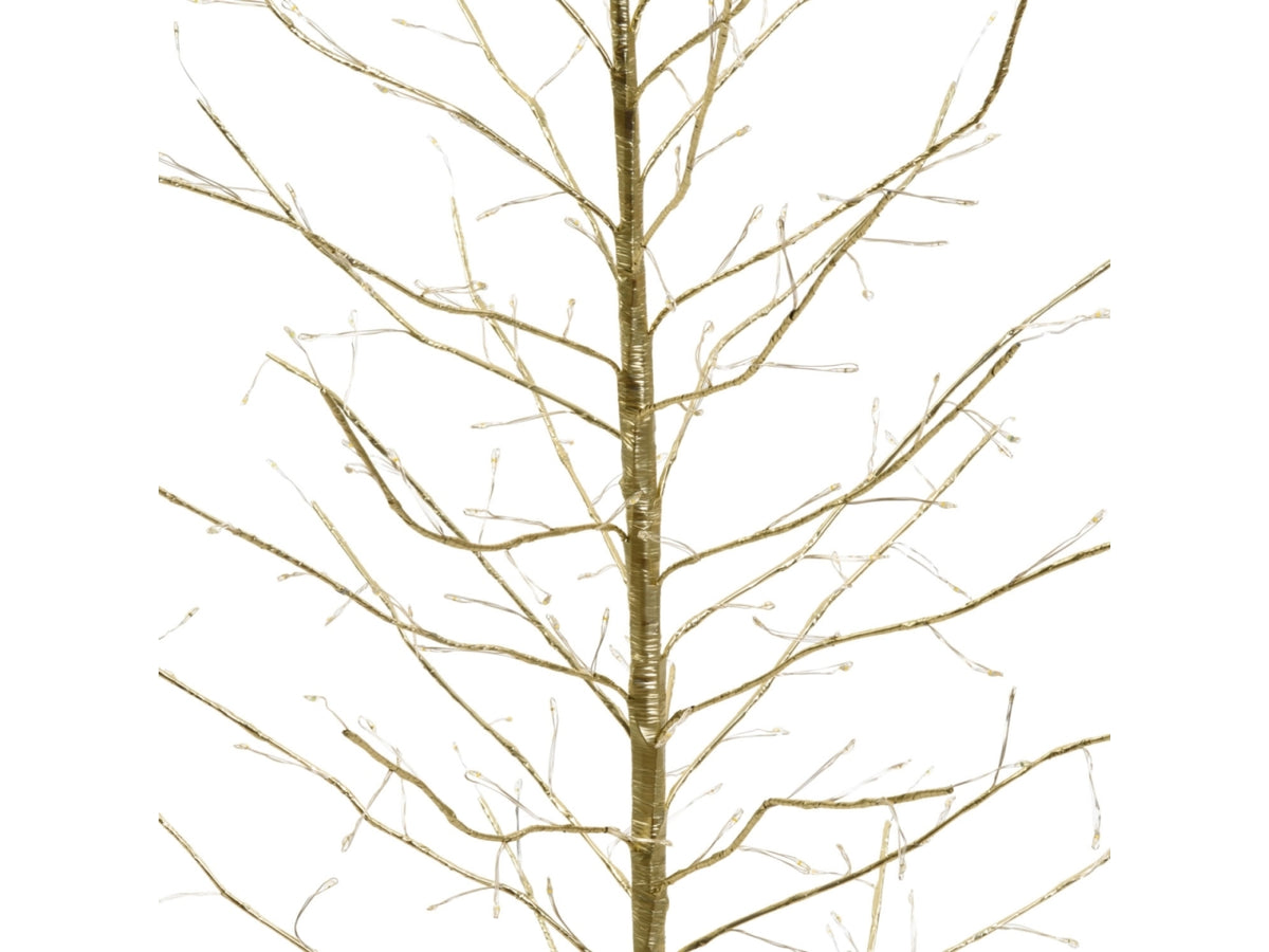 Albero tiglio champagne h.120cm 330 microled bianco caldo e bianco d.1,5mm cavo metal argento flashled base metallo diamond trasformatore selv esterno interno 4m+d.75xh120cm