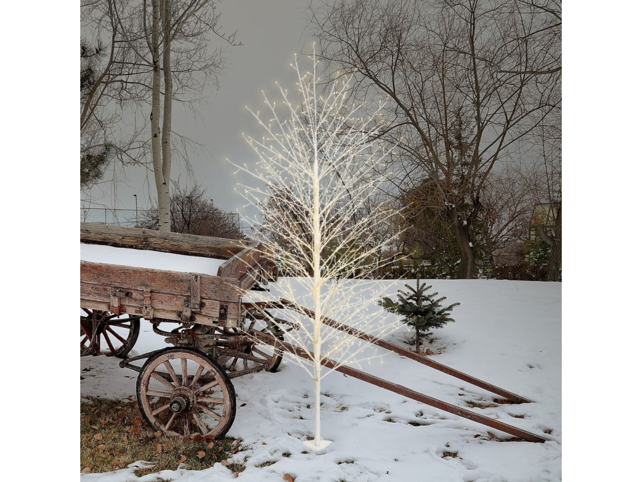 Albero tiglio 200cm ramo bianco diametro 110cm con 1120microled bianco caldo e giochi di luce automatico flashled diamond per uso interno/esterno IP44