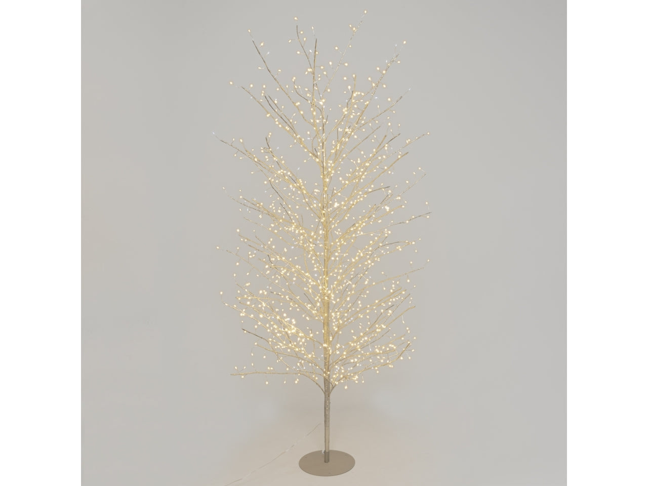 Albero tiglio 200cm ramo champagne diametro 110cm con 1120microled bianco caldo e giochi di luce automatico flashled diamond per uso interno/esterno IP44
