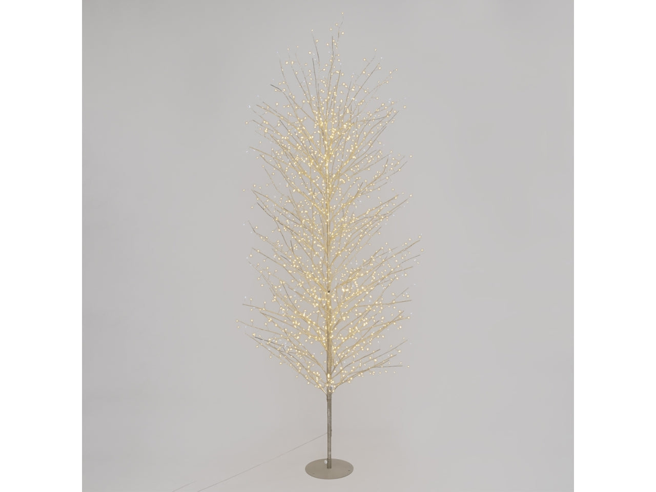 Albero tiglio 230cm ramo champagne diametro 115cm con 15600microled bianco caldo e giochi di luce automatico flashled diamond per uso interno/esterno IP44