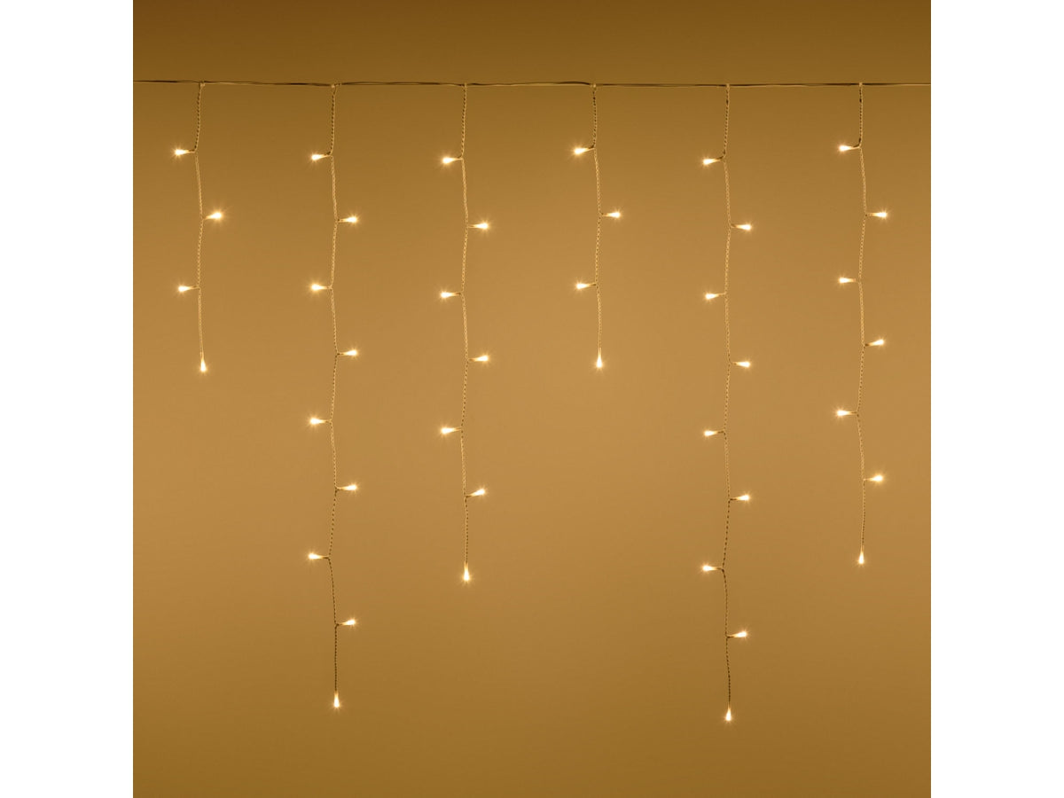 Tenda di luci 140led 360xh.90cm bianco caldo con giochi di luce, filo bianco per uso interno/esterno