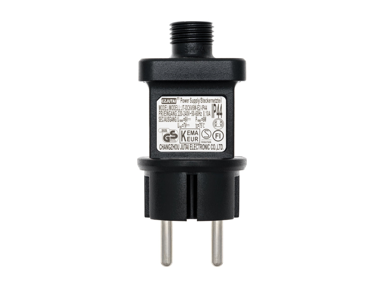 Ricambio trasformatore opzionale con spina europea ip44 (cee7/4), uscita 6v dc max 6w
wattaggio: 6 watt - modello: 6v