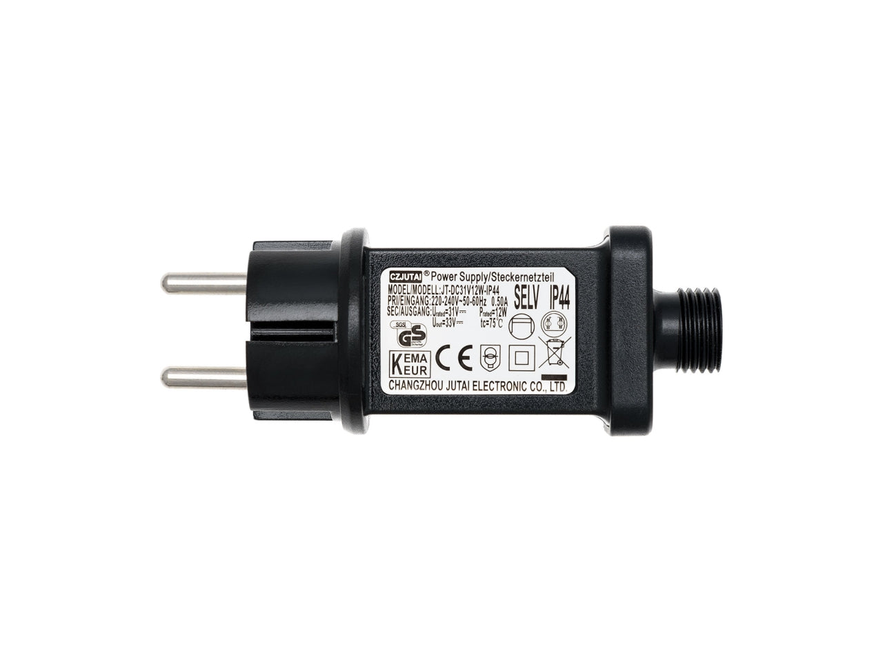Ricambio trasformatore opzionale con spina europea ip44 (cee7/4), uscita 31v dc max 12 watt - modello: 31v