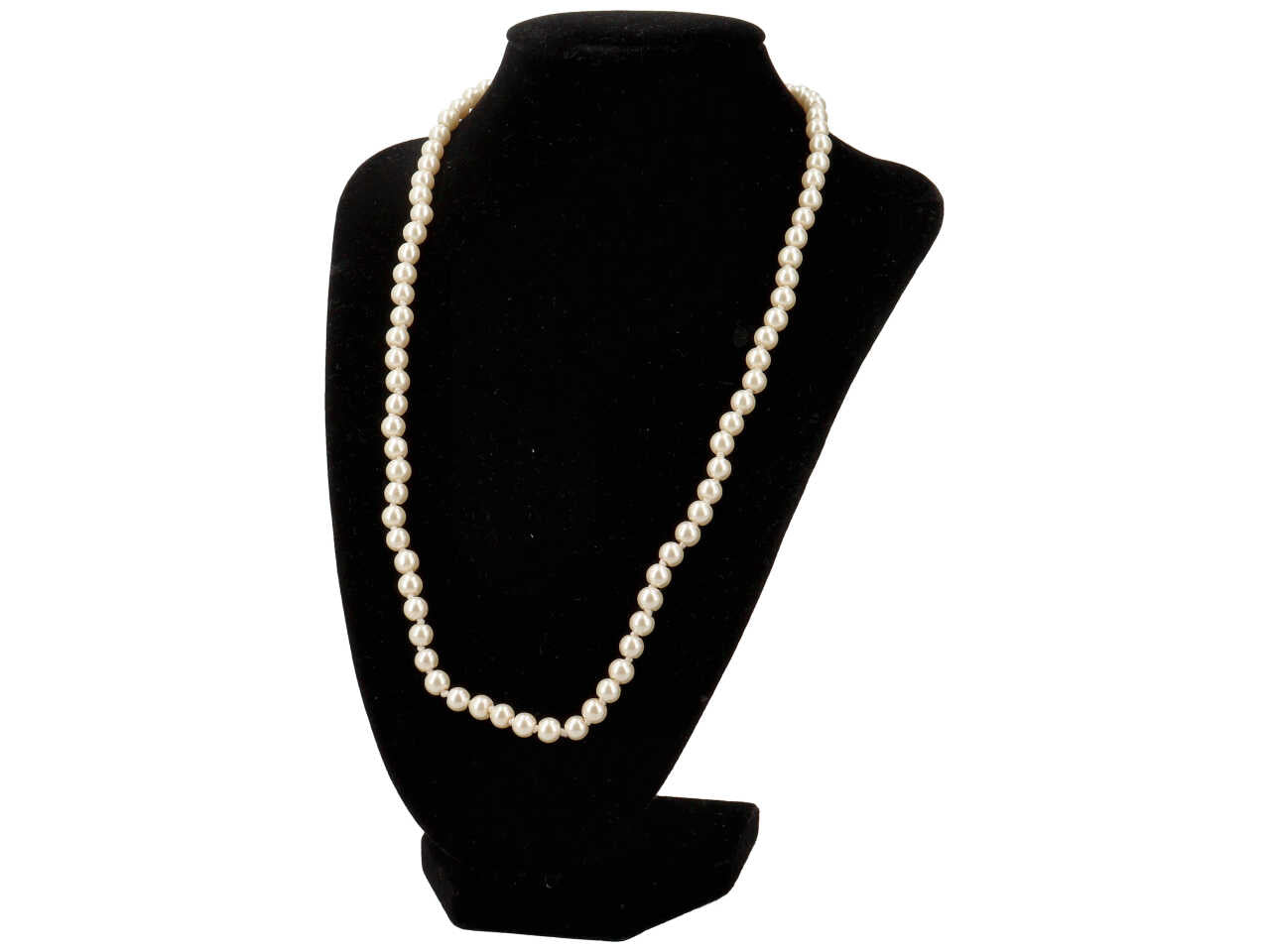 Collana con perla in vetro 6mmx45cm e chiusura in acciaio