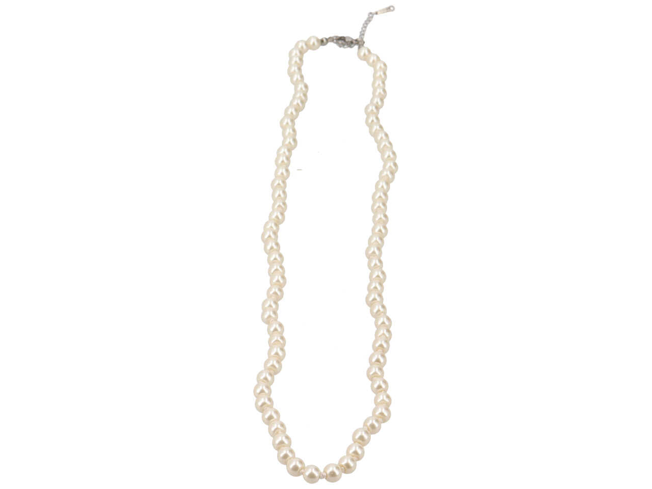 Collana con perla in vetro 6mmx45cm e chiusura in acciaio