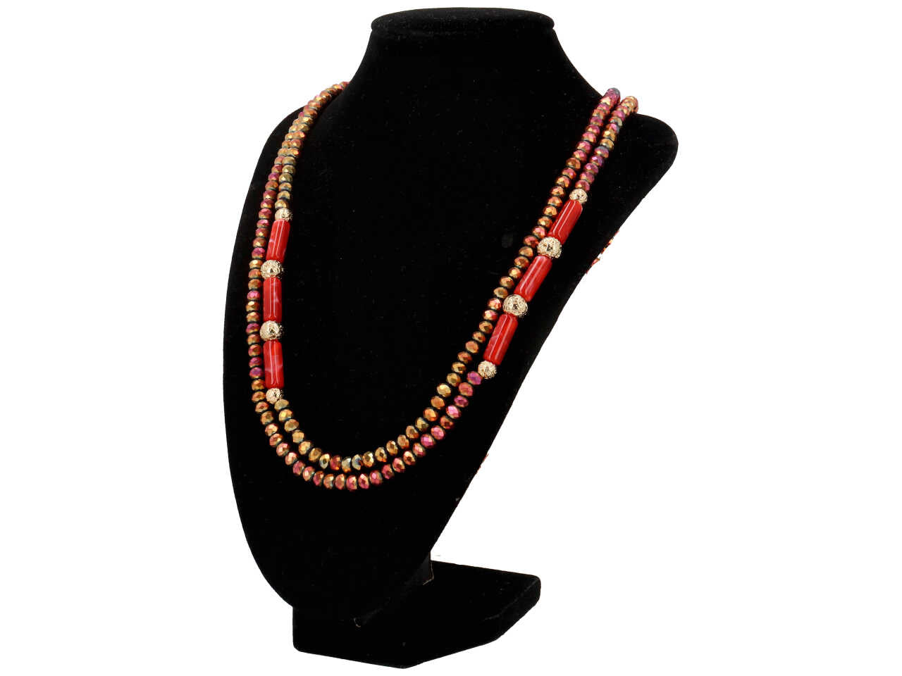 Collana in resina piu' cristallo piu' ematite