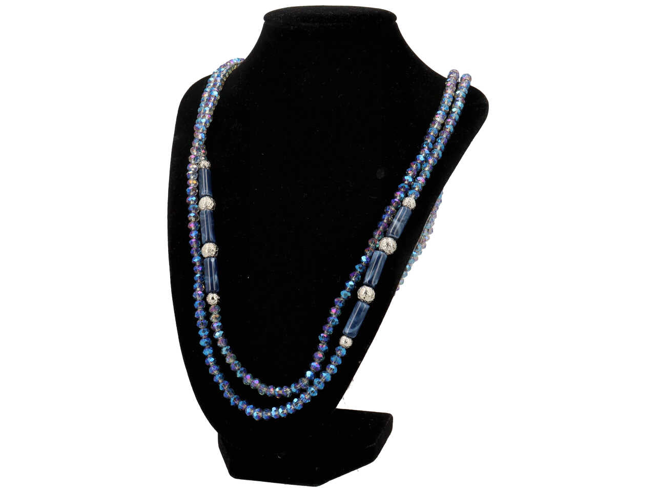 Collana in resina piu' cristallo piu' ematite