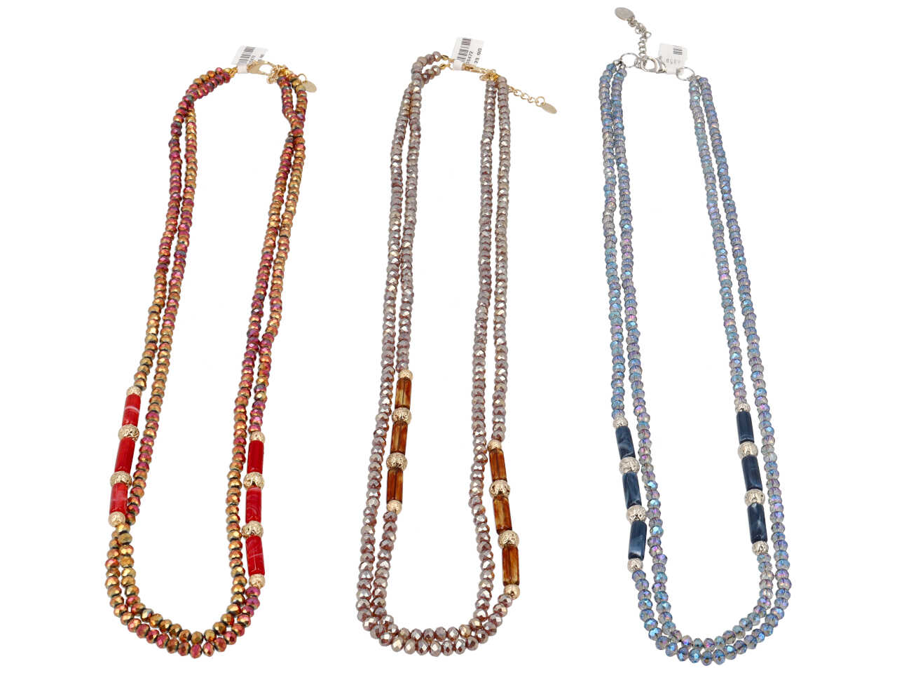 Collana in resina piu' cristallo piu' ematite