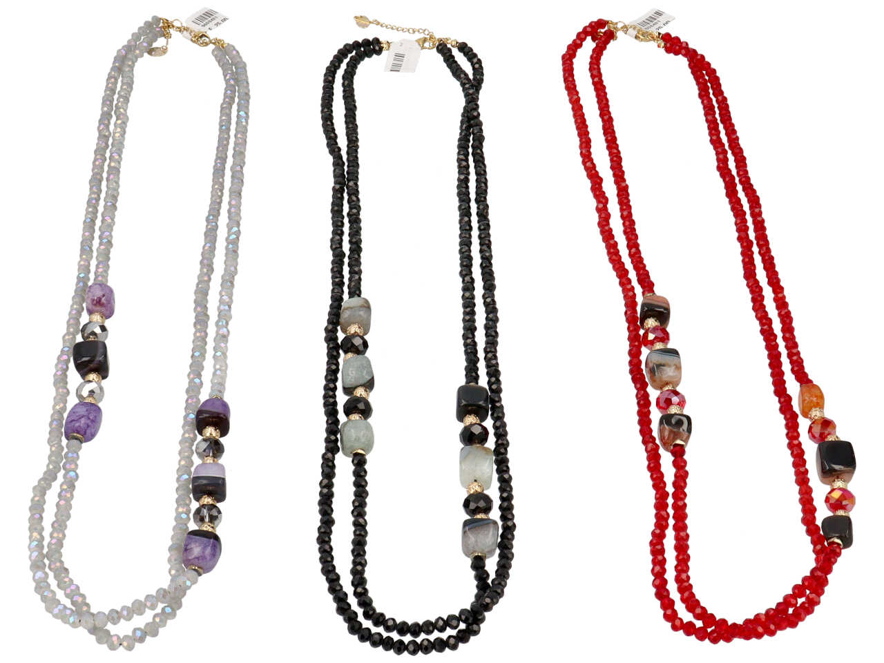 Collana in cristallo piu' pietra piu' ematite