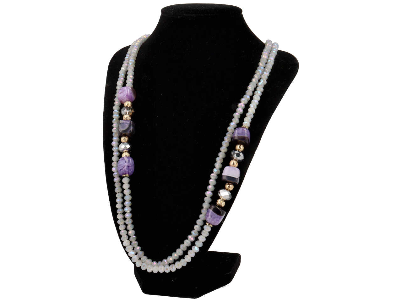 Collana in cristallo piu' pietra piu' ematite