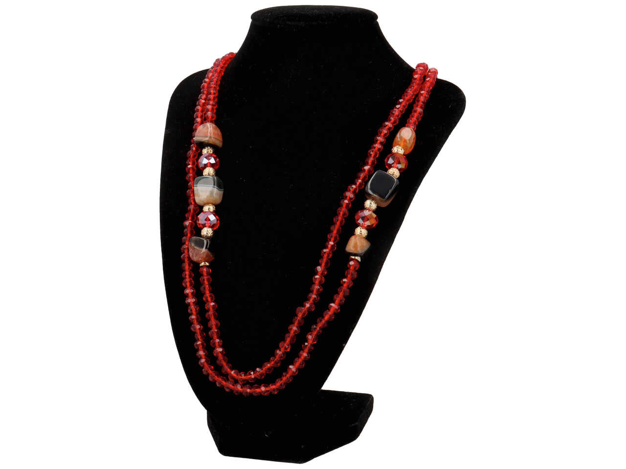 Collana in cristallo piu' pietra piu' ematite