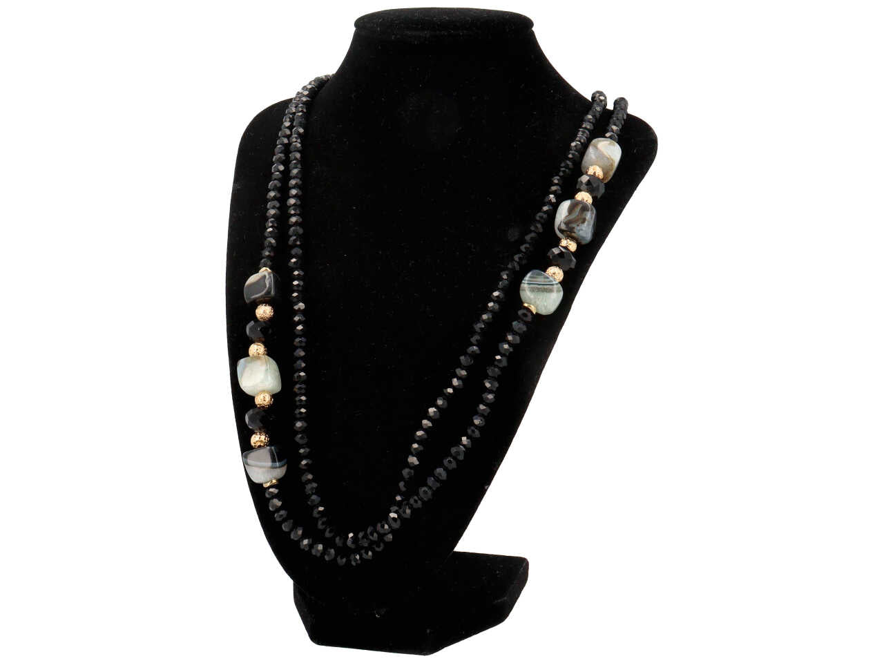 Collana in cristallo piu' pietra piu' ematite