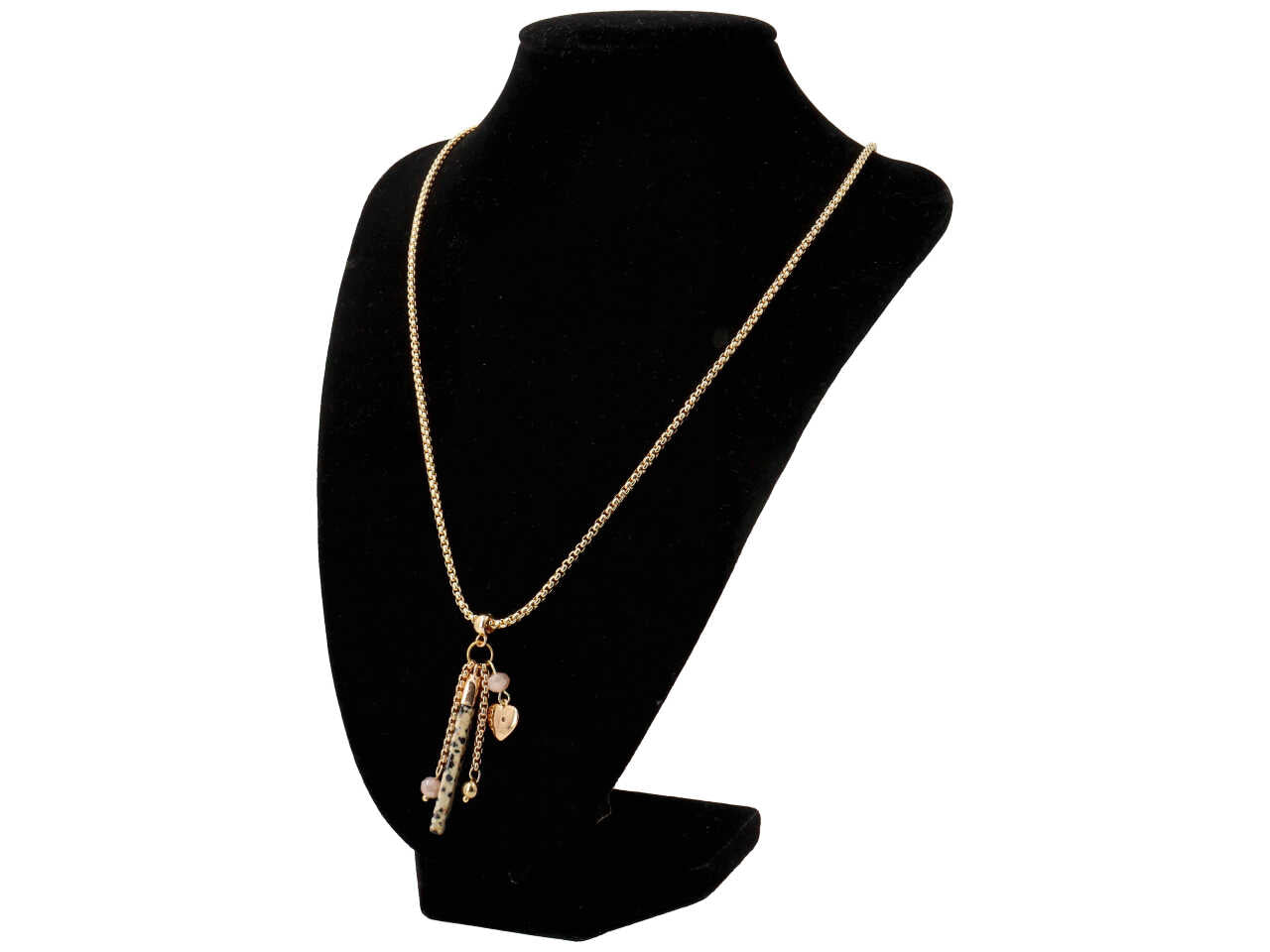 Collana in acciaio piu' metallo piu' cristallo piu' pietra