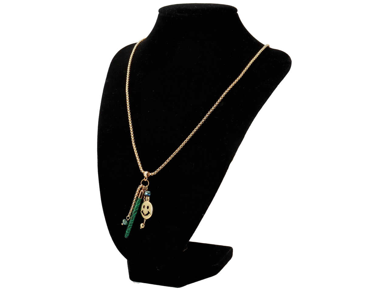 Collana in acciaio piu' metallo piu' cristallo piu' pietra