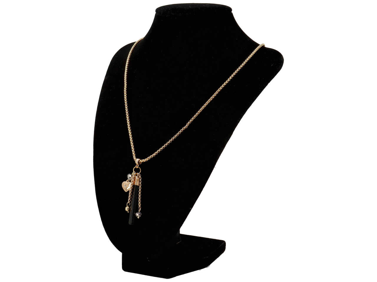 Collana in acciaio piu' metallo piu' cristallo piu' pietra